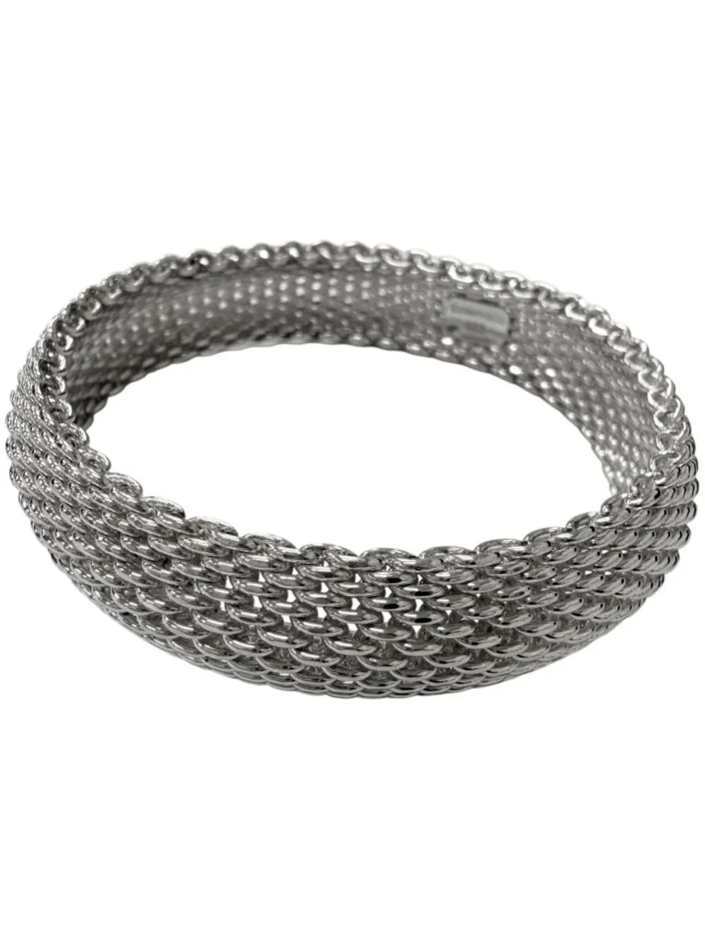 Tiffany & Co Somerset Bangle Mesh Bracelet Silver